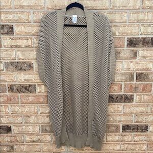 Tan Textured Knit Cardigan with Shawl Collar - NWOT
